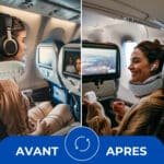 Avant / Après Coussin de voyage avion flyerblue