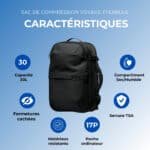 Caractéristique sac de compression FlyerBlue