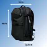Dimensions du sac à dos de voyage compression FlyerBlue
