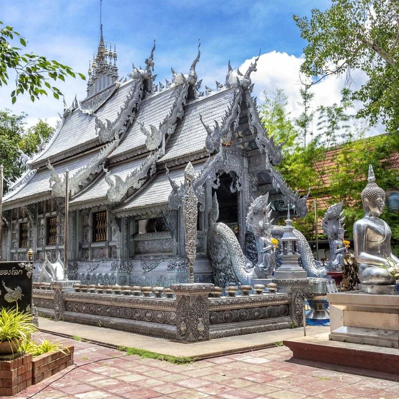 Silver Temple Wat Sri Suphan Thailande